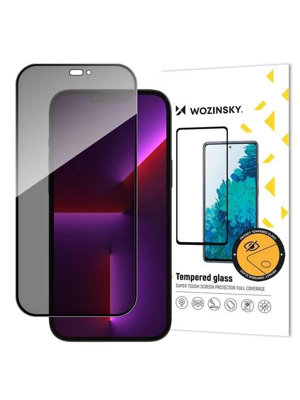 Wozinsky Privacy Glass met Anti Spy-filter voor iPhone 15 - zwart