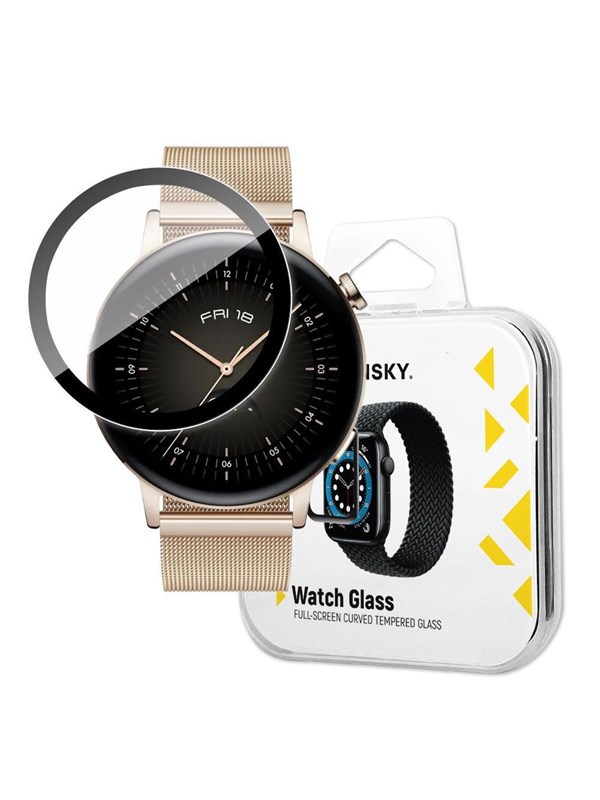 Wozinsky Watch Glass Hybride Glas voor Huawei Watch GT 3 46 mm Zwart