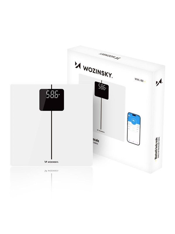 Wozinsky WIWL-180 Slimme Bluetooth-badkamerweegschaal - Wit