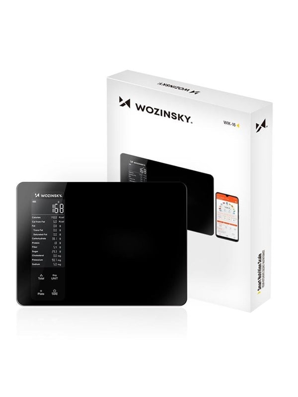 Wozinsky Keukenweegschalen WIK-16 Slimme keukenweegschaal met digitaal display, Bluetooth-app - Zwart