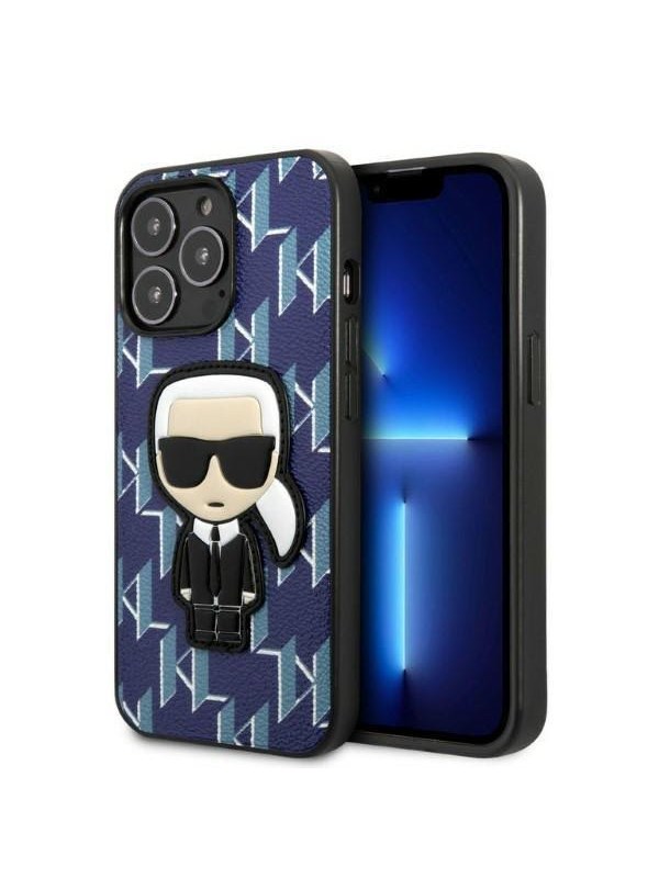 Karl Lagerfeld Monogram Ikonik Serie - Hoesje voor Mobiele Telefoon - iPhone 13 Pro Max - Niebieskie
