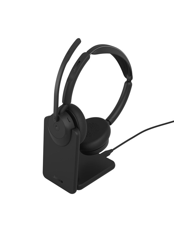 Jabra Evolve3 45 MS - USB-A with Dongle - Stereo (Charging Stand)