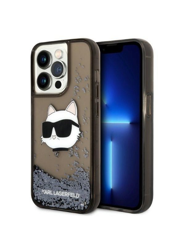Karl Lagerfeld KLHCP14XLNCHCK iPhone 14 Pro Max 6.7" black/black hardcase Glitter Choupette Head