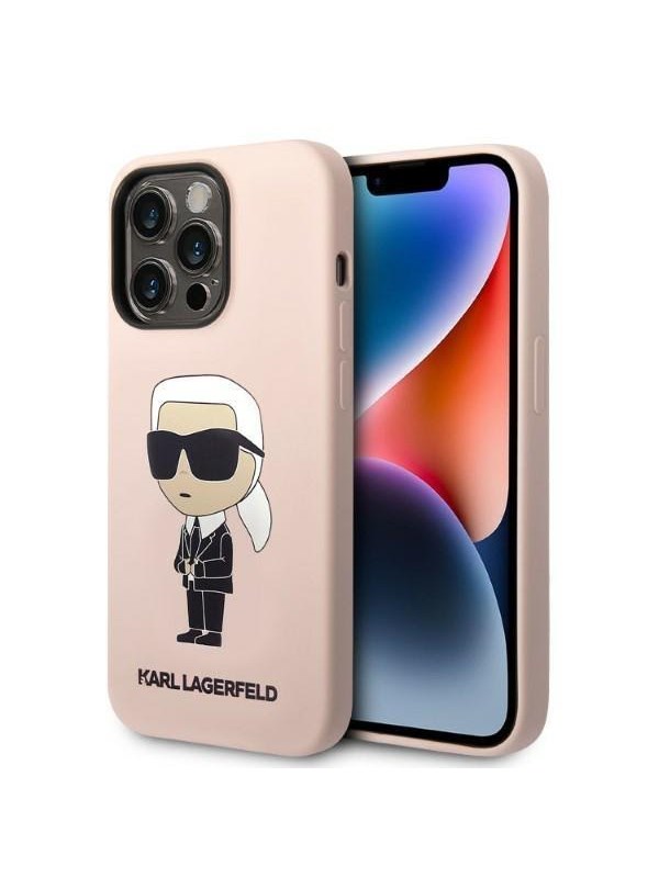 Karl Lagerfeld Silicone Ikonik MagSafe case for iPhone 14 Pro - pink