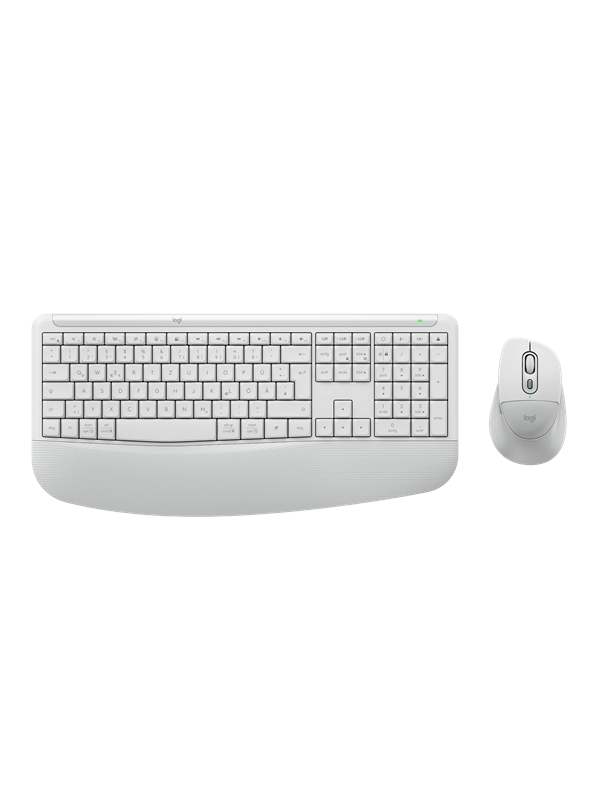 Logitech Signature Comfort Plus Combo MK880 (Off-White) - Keyboard and mouse set - Duits - Wit