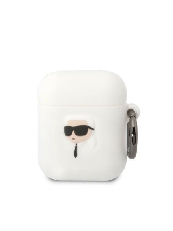 Karl Lagerfeld KLA2RUNIKH AirPods 1/2 cover white/white Silicone Karl Head 3D