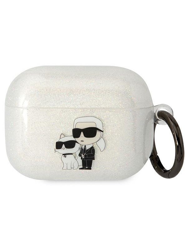 Karl Lagerfeld KLAPHNKCTGT Airpods Pro cover transparent Gliter Karl&Choupette