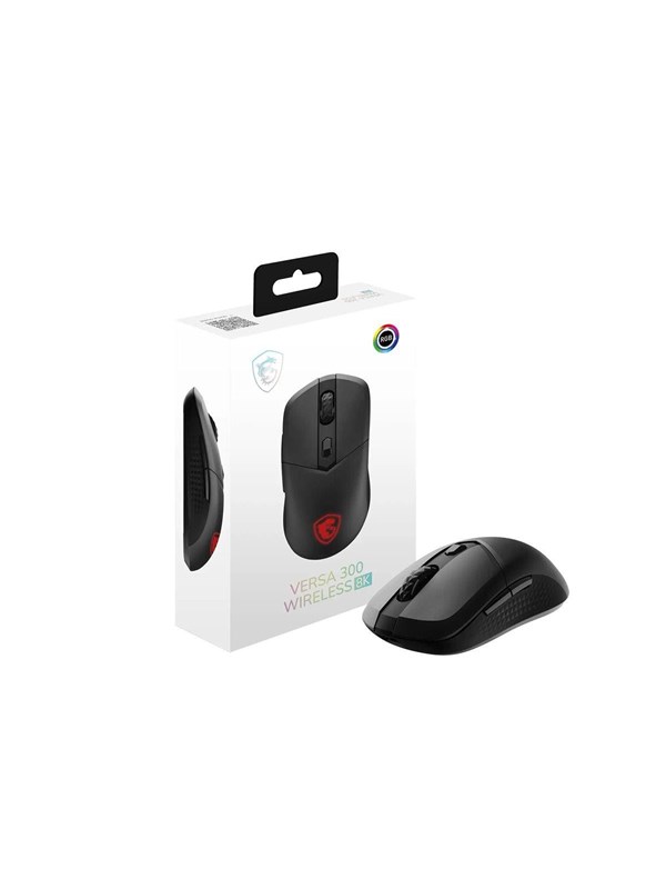 MSI VERSA 300 8K - mouse - 2.4 GHz Bluetooth 5.3 USB 2.0 - Muis - Optisch - 6 knoppen - Zwart