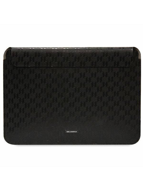 Karl Lagerfeld Saffiano Plaque case for a 14" laptop - black