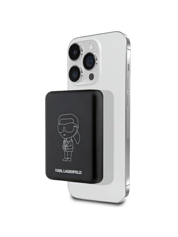 Karl Lagerfeld Ikonik MagSafe 5W 3000mAh Inductive Power Bank - Black - 3000 mAh