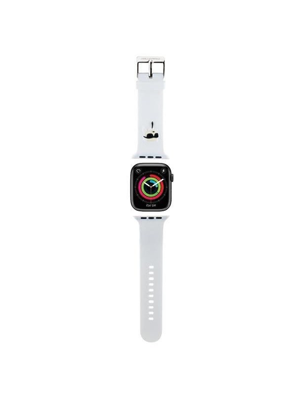 Karl - Lagerfeld - 3D Rubberen Karl Hoofdband voor Apple Watch 42/44/45/49mm - wit