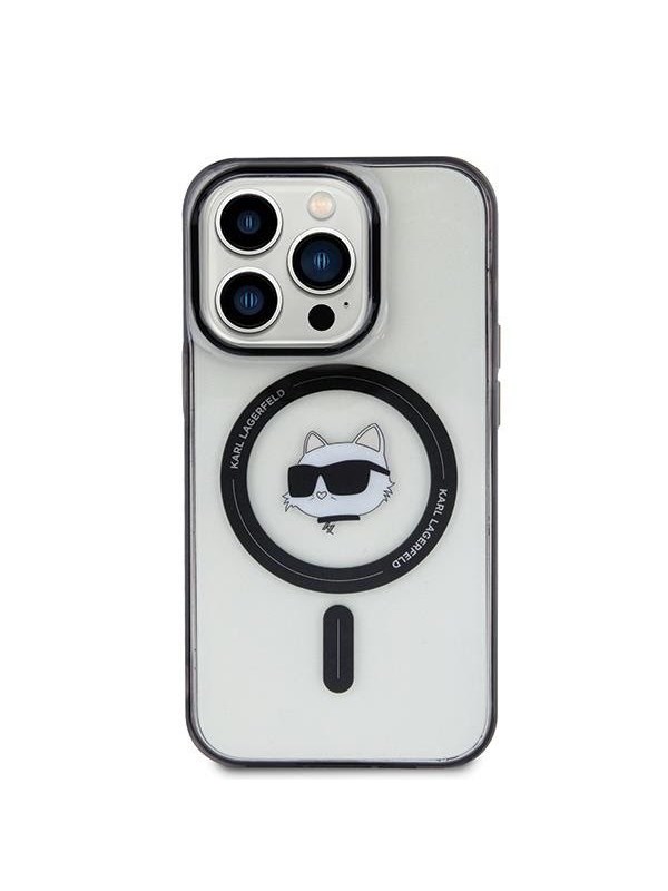 Karl Lagerfeld IML Choupette's Head MagSafe case for iPhone 15 Pro - transparent