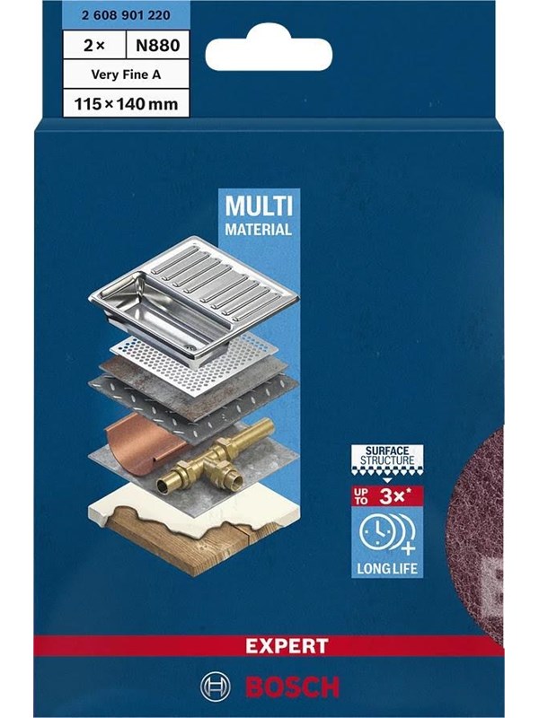 Bosch Expert N880 Abrasive Fleece Very Fine 2pcs
