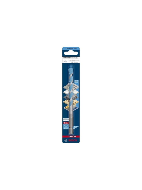 Bosch Expert MultiConstruction HEX-9 Drill Bit 7mm