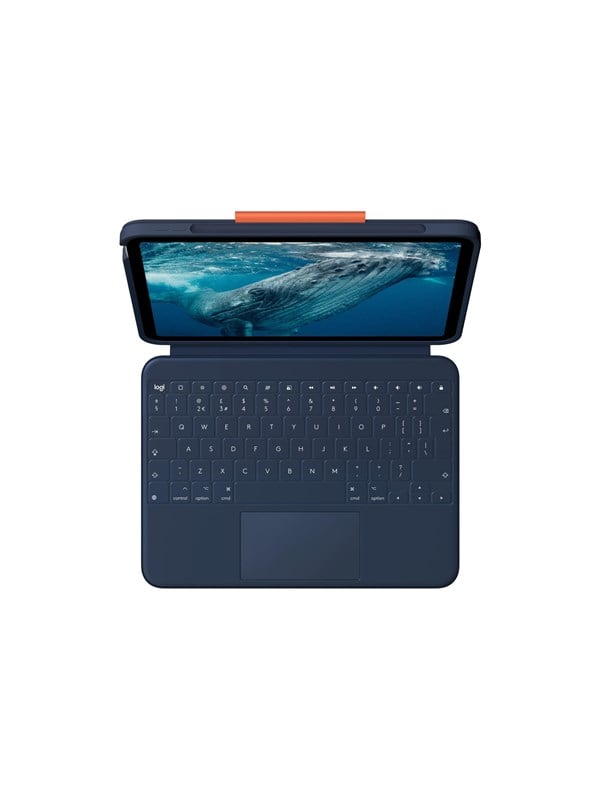 Logitech Rugged Combo 4c - keyboard and folio case full size - QWERTY - Danish/Norwegian/Swedish/Finnish - classic blue Input Device - Keyboard and folio case - Deens/Norweegs/Zweeds/Fins - Blauw