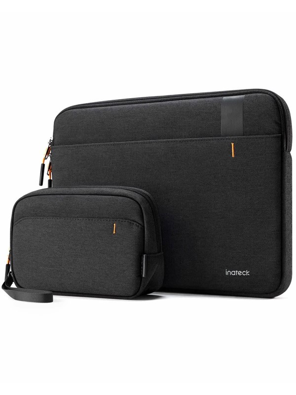 Inateck EdgeKeeper LB01011 - 13" MacBook Sleeve | 360° Protection | Accessory Pouch | Black