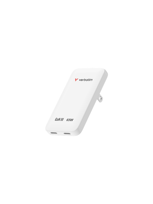 Verbatim Essentials Slim GaN Wall Charger 65W - White