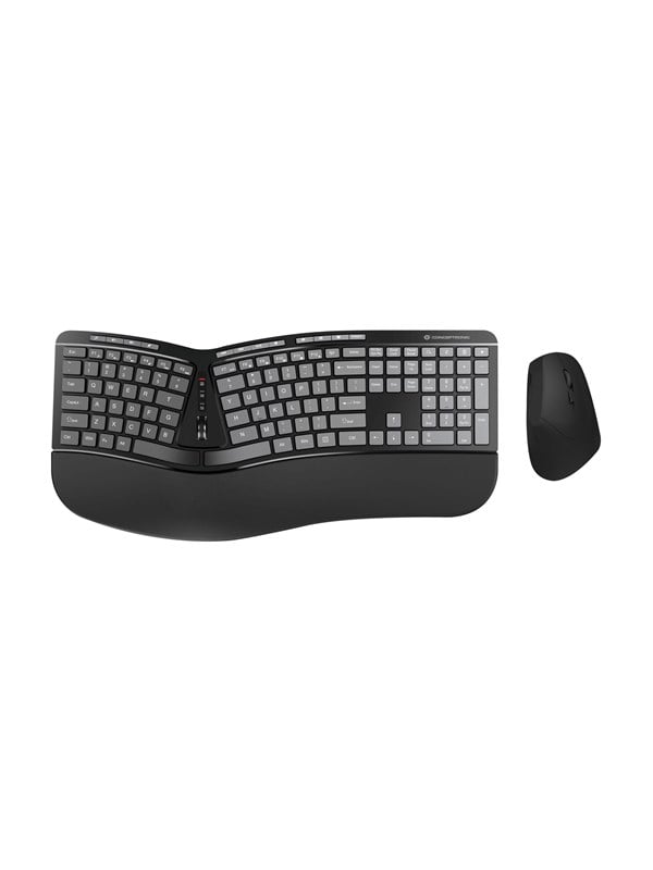 Conceptronic ORAZIO02US ERGO - Keyboard and mouse set - Universal - Zwart