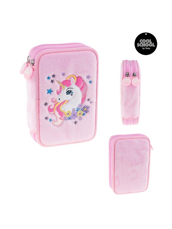 Tinka DOUBLE PENCIL CASE UNICORN PINK