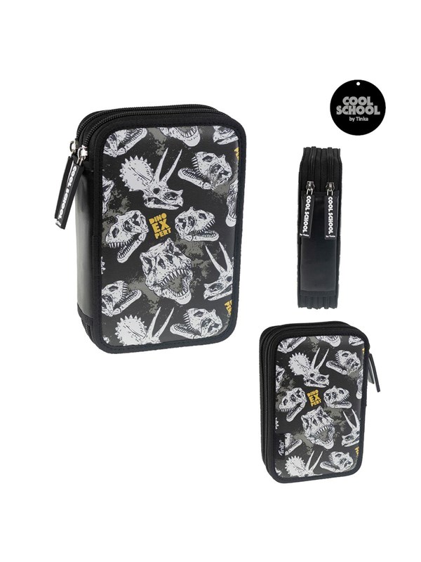 Tinka DOUBLE PENCIL CASE DINO SKULL
