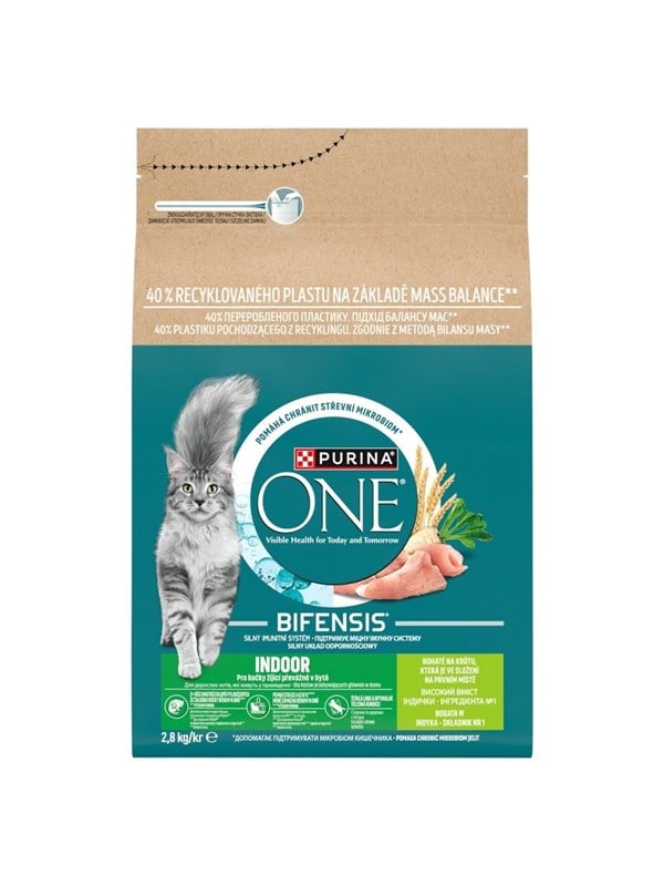 PURINA NESTLE One Bifensis Indoor Rijk aan kalkoen - droog kattenvoer - 2,8kg