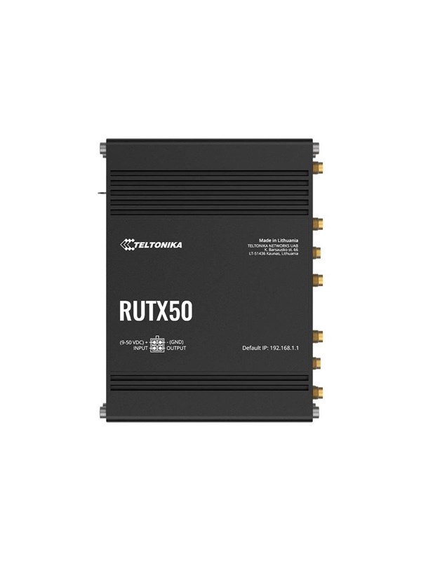Teltonika RUTX50 - wireless router - WWAN - Wi-Fi 5 - 3G 4G 5G - DIN rail mountable surface-mountable - Wireless router 802.11a/b/g/n/Wi-Fi 5 Wave 2