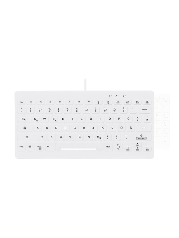 Contour Active Key QuickClean AK-C4112F - keyboard - medical hygienic design mini - QWERTY - Pan Nordic - white Input Device - Toetsenbord - Noords - Wit
