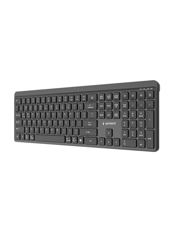 Gembird  keyboard - dual-mode pro-business slim full size - QWERTY - US - black Input Device - Toetsenbord - Engels (US international) - Zwart