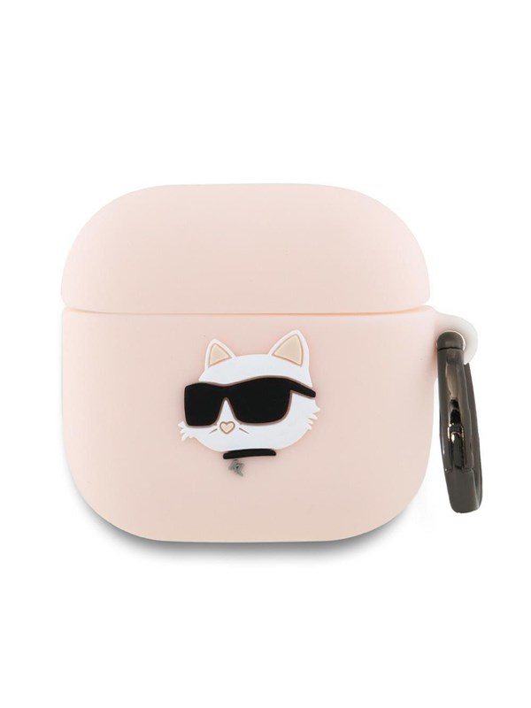 Karl Lagerfeld Silicone Choupette Head 3D Case for AirPods 4 - Pink