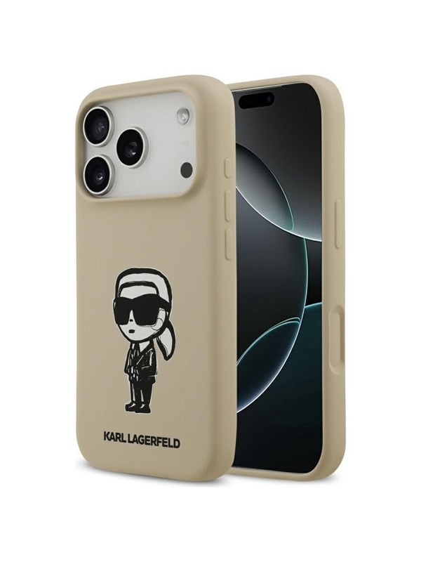 Karl Lagerfeld Silicone Karl Sketch & Logo MagSafe Case for iPhone 17 Pro - Brown
