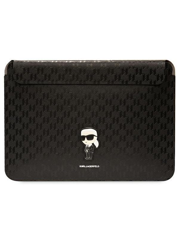 Karl Lagerfeld Saffiano Monogram Ikonik case for a 14" laptop - black