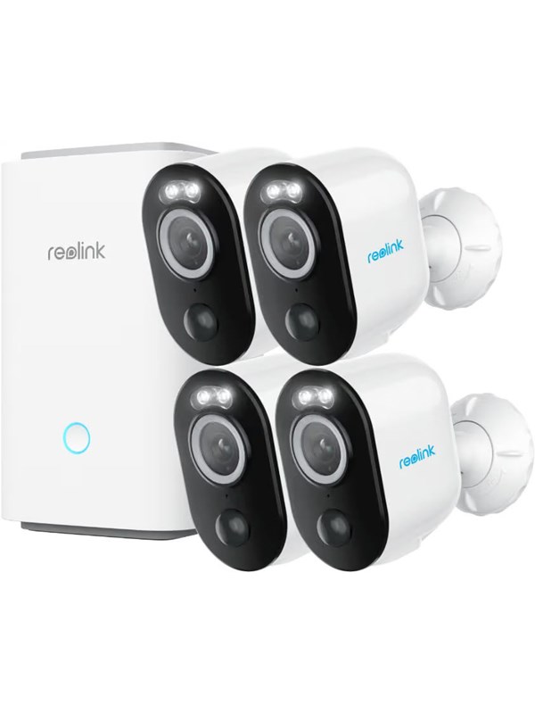 REOLINK Argus 3 Pro 2K+ draadloze buitenshuis beveiligingscamera, 4-pack