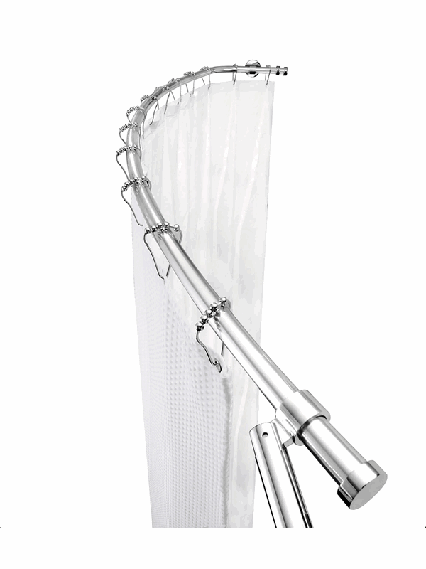 Croydex Curved Premium Shower Curtain Rod Chrome