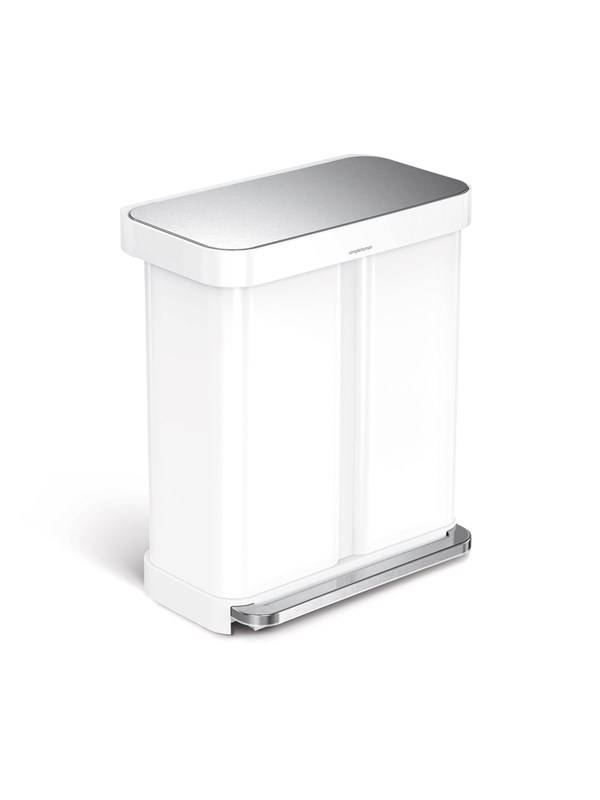 Simplehuman Dual Compartment Pedal Bin - 58L (34/24) - White