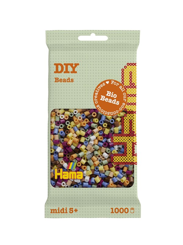 Hama Midi Bio Ironing Beads - Pastel Mix (197) 1000 pcs.