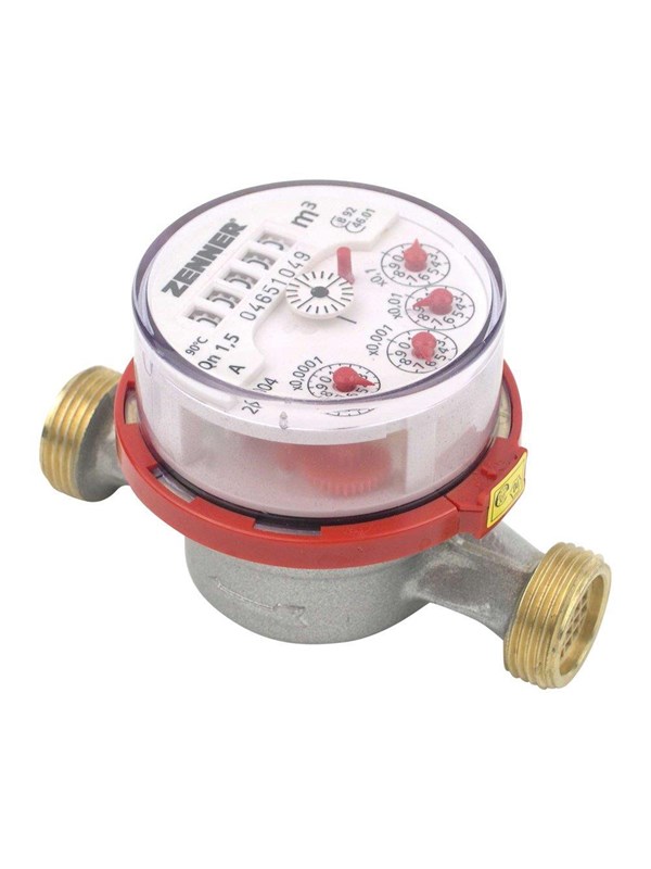 Zenner ETWDI-N warmwatermeter 90 °C - 3/4x1/2" - 2,5 m3 - klasse A