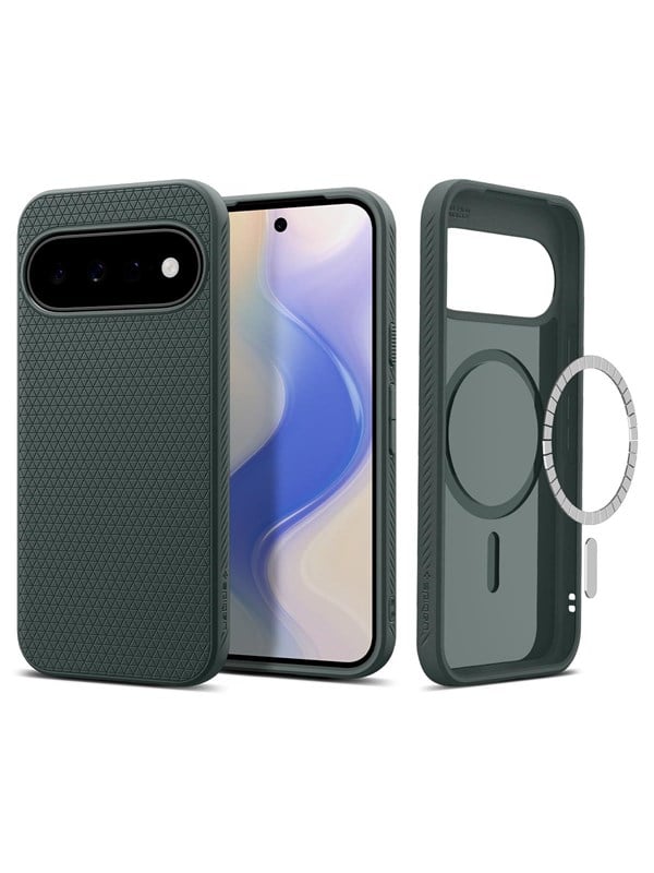 Spigen Hoesje Geschikt voor Google Pixel 11 - Liquid Air MagFit - Compatibel met MagSafe - Back Cover Flexibel TPU - Groen