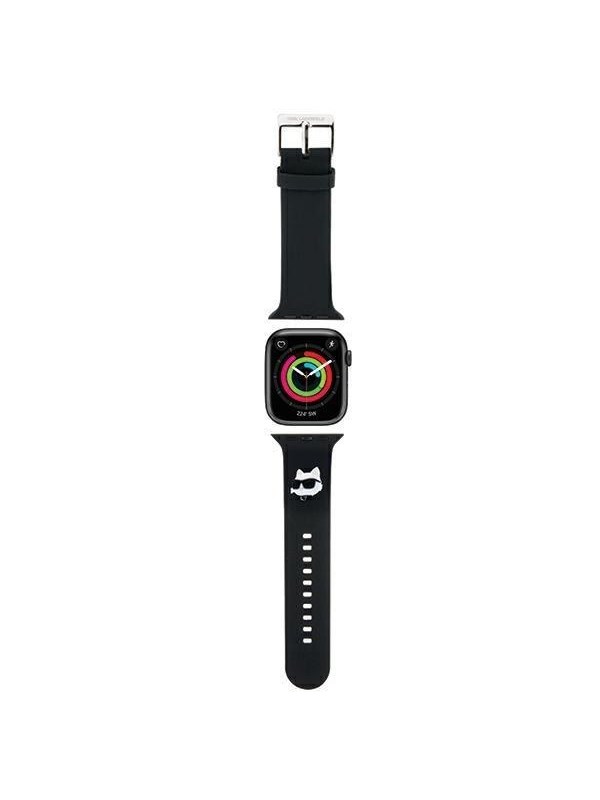 Karl - Lagerfeld - 3D rubberen choupette hoofdband voor Apple Watch 38/40/41 mm - zwart