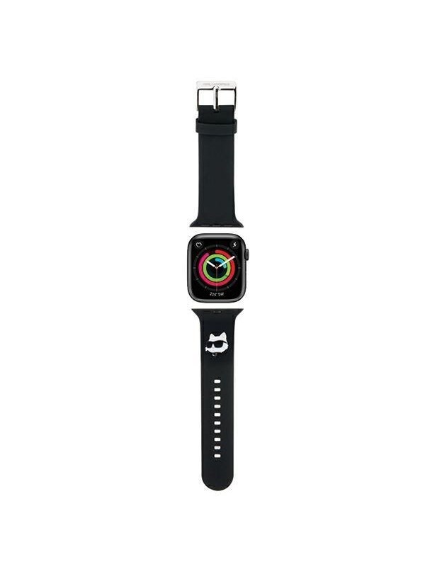 Karl - Lagerfeld - 3D rubberen choupette hoofdband voor Apple Watch 42/44/45/49 mm - zwart