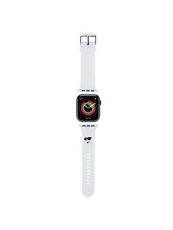 Karl - Lagerfeld - 3D rubberen choupette hoofdband voor Apple Watch 42/44/45/49 mm - wit