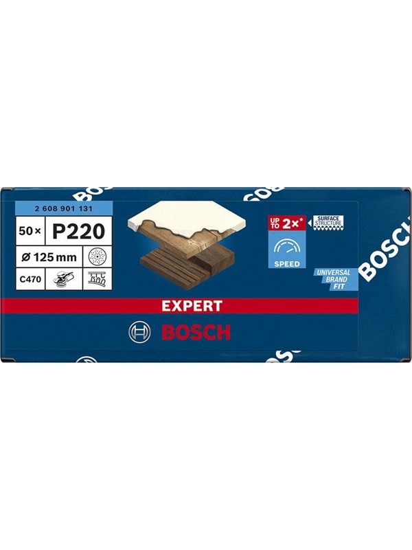Expert C470 schuurpapier voor excenterschuurmachines 125 mm, multigaten, K220 50-delig - 1 stuk(s)
