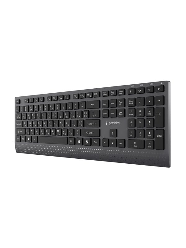 Gembird  keyboard - slim multimedia full size - Cyrillic - black Input Device - Toetsenbord - Cyrillic - Zwart