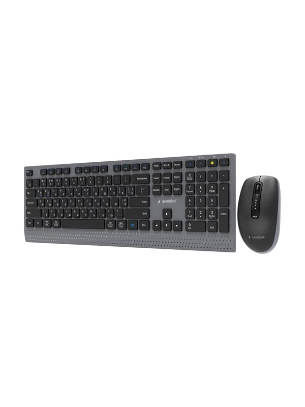 Gembird  keyboard and mouse set - dual-mode slim full size - Cyrillic - black Input Device - Keyboard and mouse set - Cyrillic - Zwart
