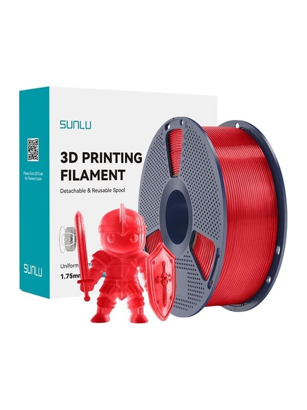 Sunlu PLA+ Filament (Transparent Red)