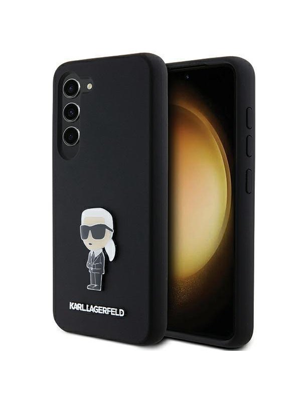 Karl Lagerfeld Silicone Ikonik Metal Pin case for Samsung Galaxy S23+ - black