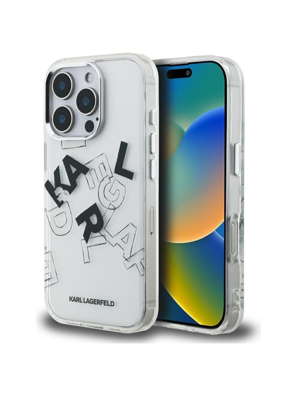Karl Lagerfeld IML Sketched Graphic Case for iPhone 16 Pro - Clear