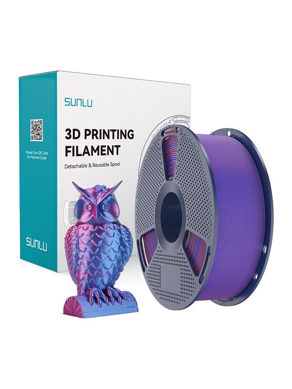 Sunlu PLA+ Silk Dual Color Filament (Red and Blue)
