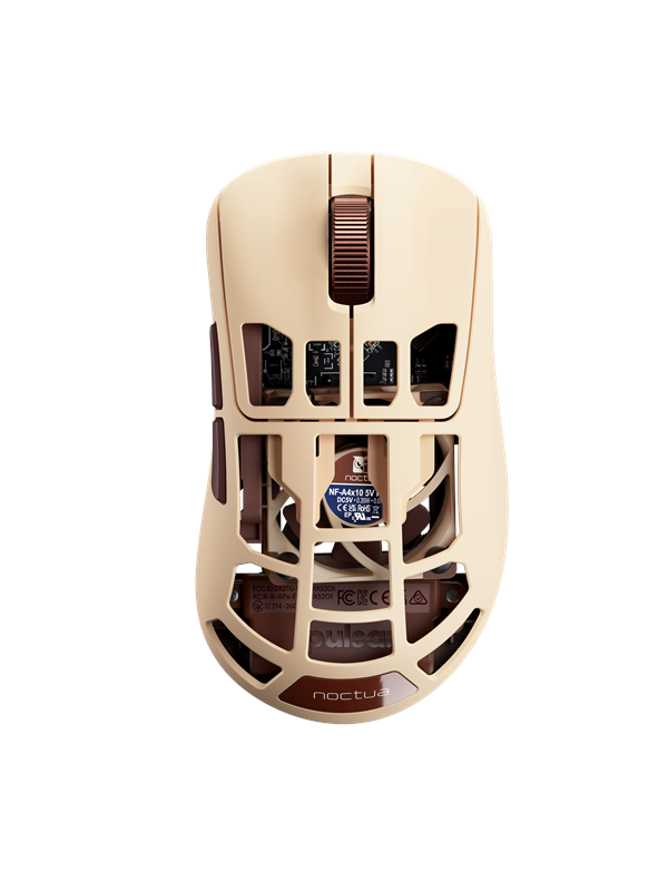 Pulsar [Noctua &VerticalLine; Feinmann] F01 Wireless - Gaming muis - Optisch - 5 knoppen - Bruin