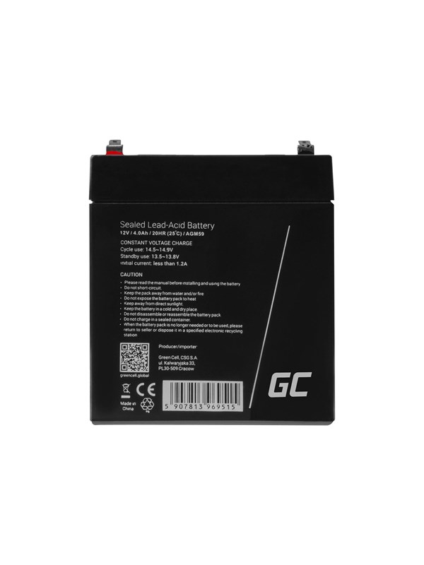 Green Cell - alarm system battery - Lead Acid - 4 Ah