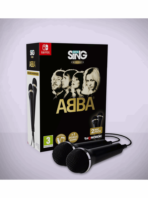 THQ Nordic - Let's Sing ABBA 2 Mic Bundle - Nintendo Switch - Karaoke Game - Inclusief 2 Microfoons